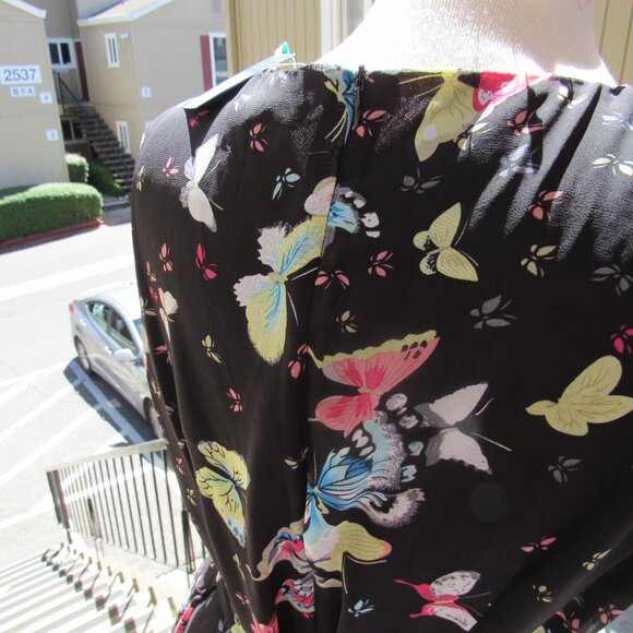 #373  NEW WOMEN'S CHIFFON BUTTERFLY DRESS BY LONDON TIMES  (SIZE 14US / 18UK) - Picture 5 of 5
